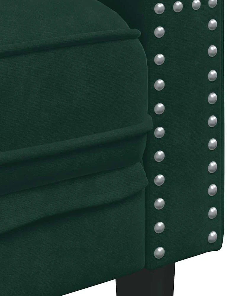 Dvivietė chesterfield sofa su pagalvėlėmis, žalia, aksomas