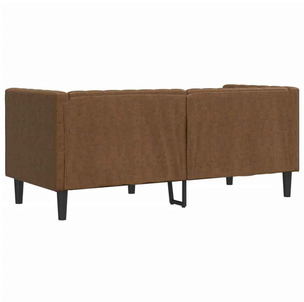 Dvivietė chesterfield sofa su pagalvėlėmis, ruda, dirbtinė oda
