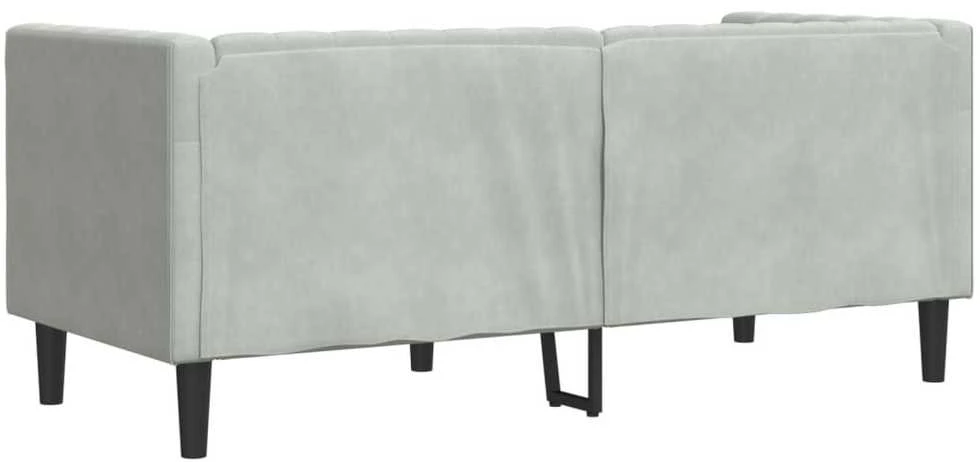 Dvivietė chesterfield sofa su pagalvėlėmis, pilka, aksomas