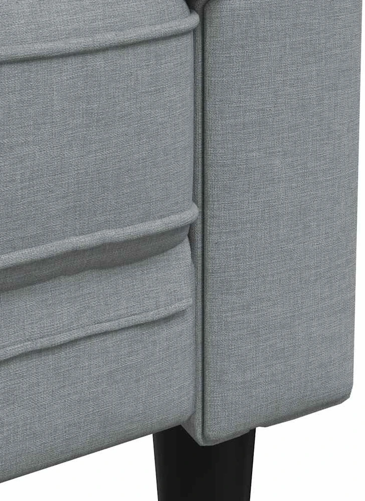 Dvivietė chesterfield sofa, šviesiai pilkos spalvos, audinys