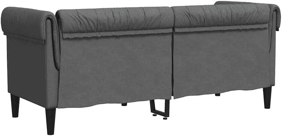 Dvivietė chesterfield sofa, tamsiai pilkos spalvos, audinys