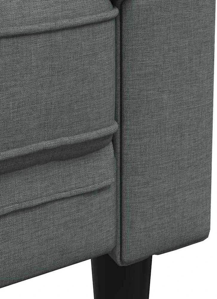 Dvivietė chesterfield sofa, tamsiai pilkos spalvos, audinys
