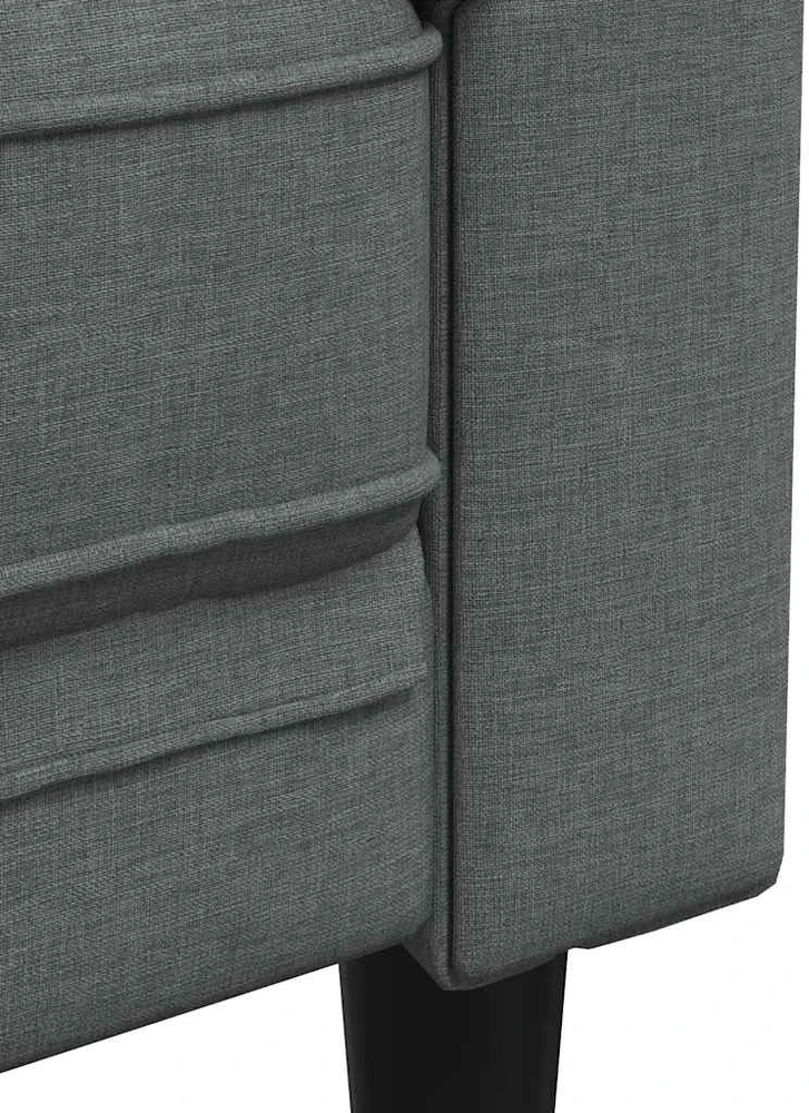 Dvivietė chesterfield sofa, tamsiai pilkos spalvos, audinys