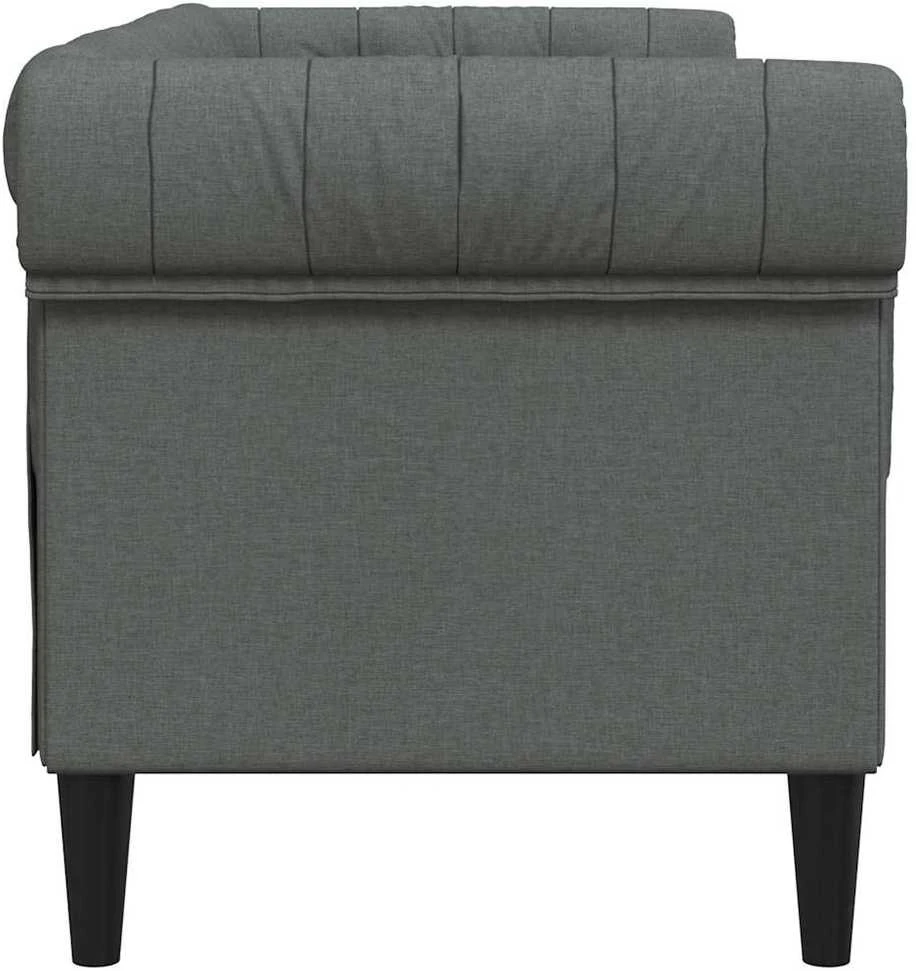 Dvivietė chesterfield sofa, tamsiai pilkos spalvos, audinys