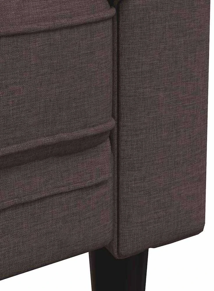 Dvivietė chesterfield sofa, tamsiai rudos spalvos, audinys