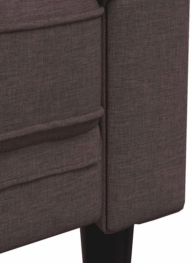 Dvivietė chesterfield sofa, tamsiai rudos spalvos, audinys