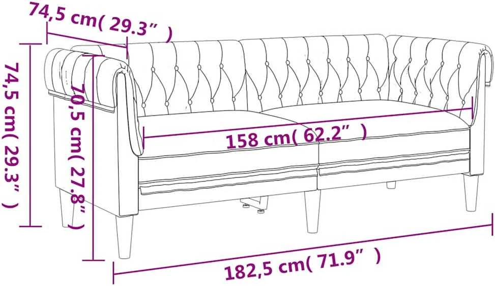 Dvivietė chesterfield sofa, tamsiai žalios spalvos, audinys
