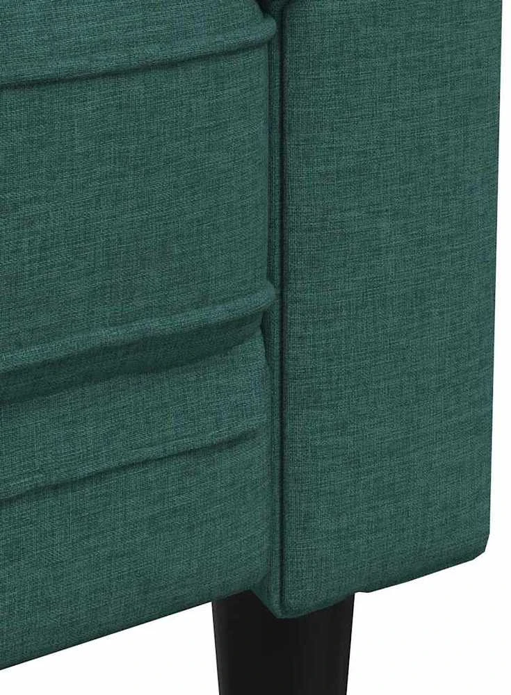 Dvivietė chesterfield sofa, tamsiai žalios spalvos, audinys