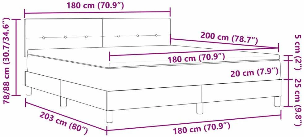 Kiemas lova su LED juostelėmis Kreminė 180 x 200 cm audinys