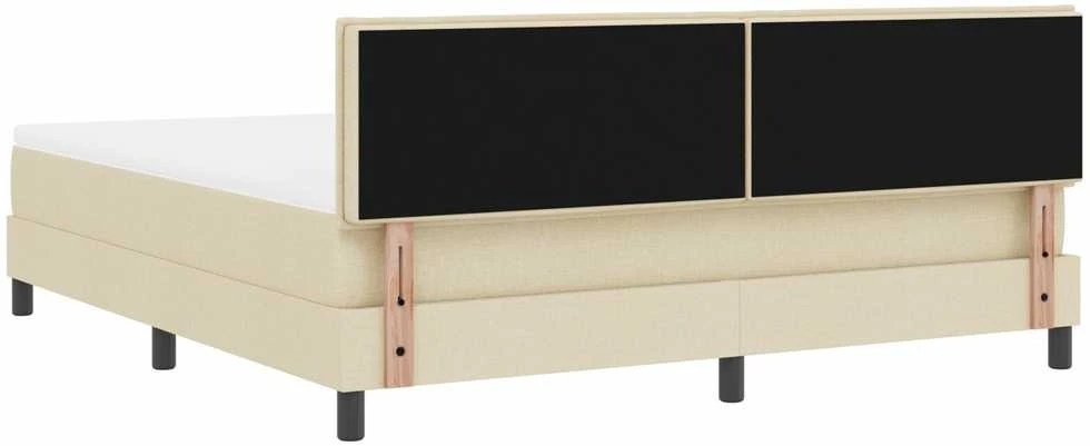 Kiemas lova su LED juostelėmis Kreminė 180 x 200 cm audinys