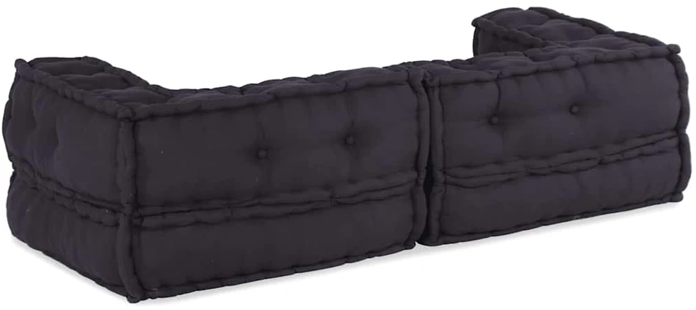 Dvivietė modulinė sofa, antracito spalvos, 140x70x36, audinys
