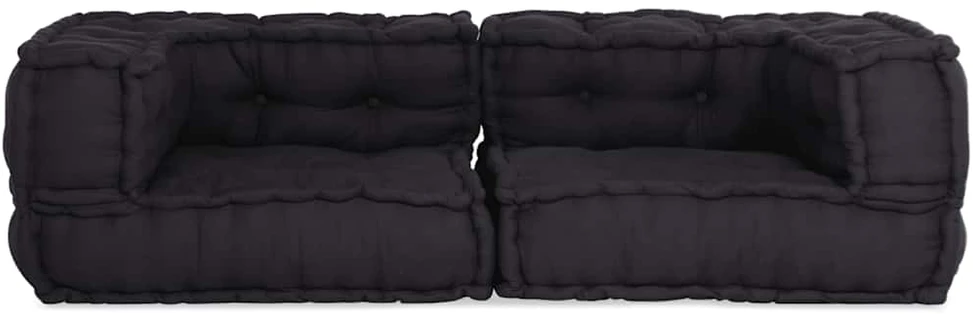 Dvivietė modulinė sofa, antracito spalvos, 140x70x36, audinys