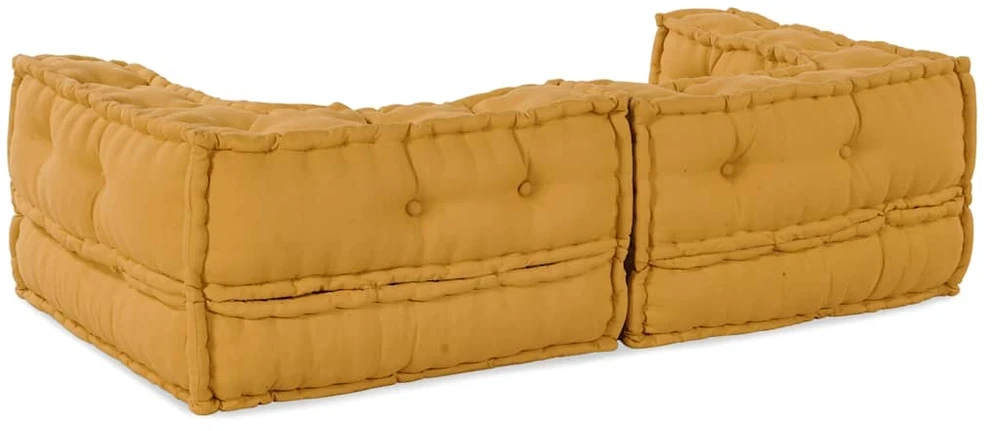 Dvivietė modulinė sofa, geltona, 140x70x36, audinys
