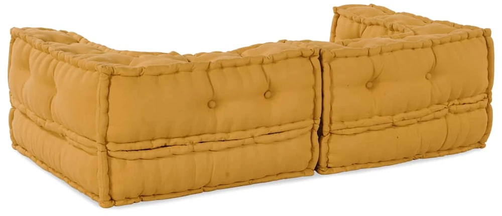Dvivietė modulinė sofa, geltona, 140x70x36, audinys