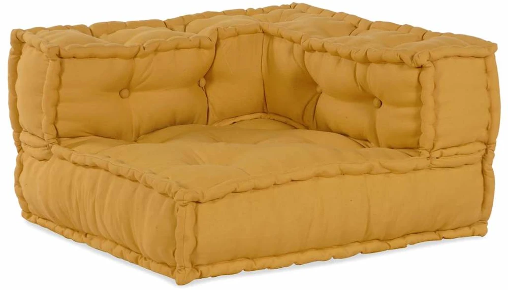Dvivietė modulinė sofa, geltona, 140x70x36, audinys