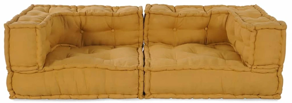 Dvivietė modulinė sofa, geltona, 140x70x36, audinys