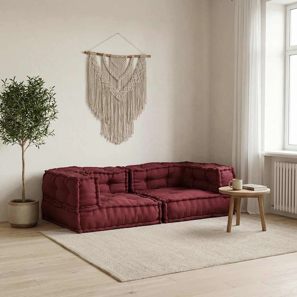 Dvivietė modulinė sofa, kaštoninės spalvos, 140x70x36, audinys