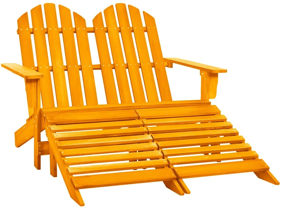 Dvivietė sodo Adirondack kėdė ir otomanė, oranžinė, eglė