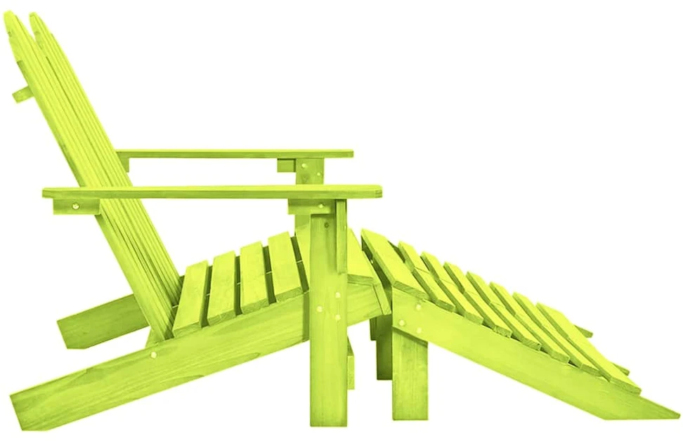 Dvivietė sodo Adirondack kėdė ir otomanė, žalia, eglės mediena