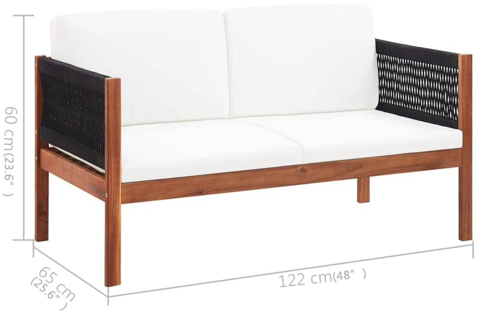 Dvivietė sodo sofa, akacijos medienos masyvas