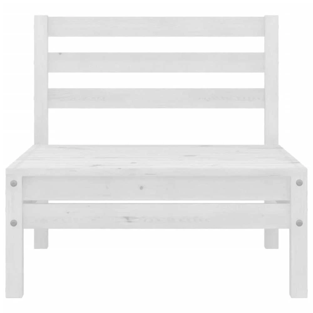 Dvivietė sodo sofa, balta, pušies medienos masyvas (806588)