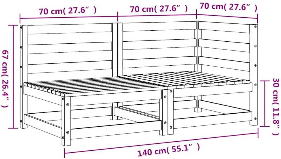 Dvivietė sodo sofa, douglas eglės medienos masyvas