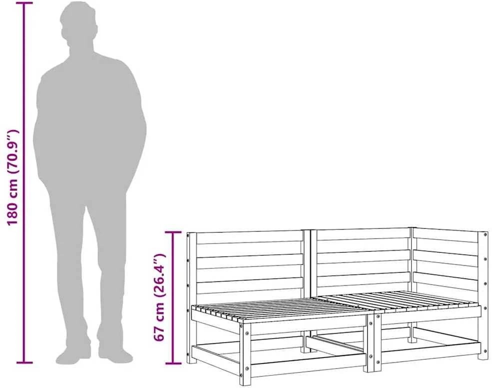 Dvivietė sodo sofa, douglas eglės medienos masyvas