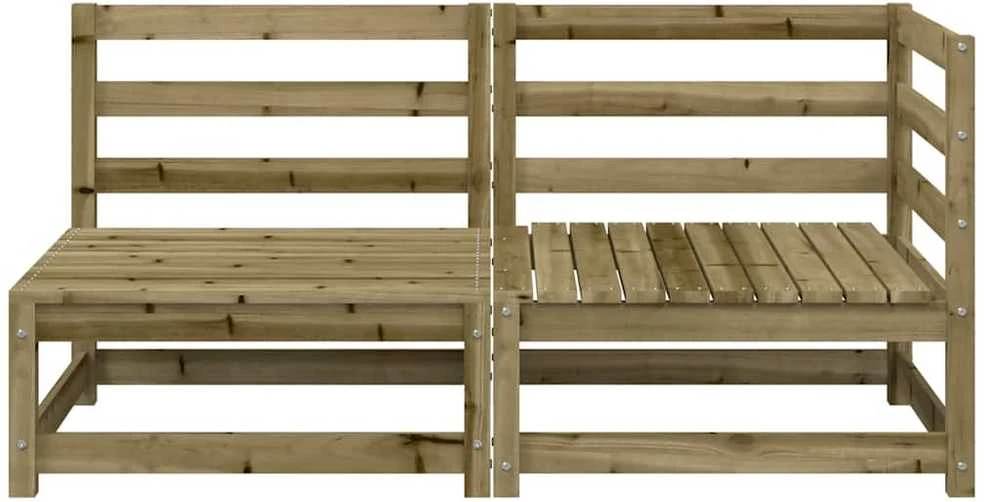 Dvivietė sodo sofa, impregnuota pušies mediena