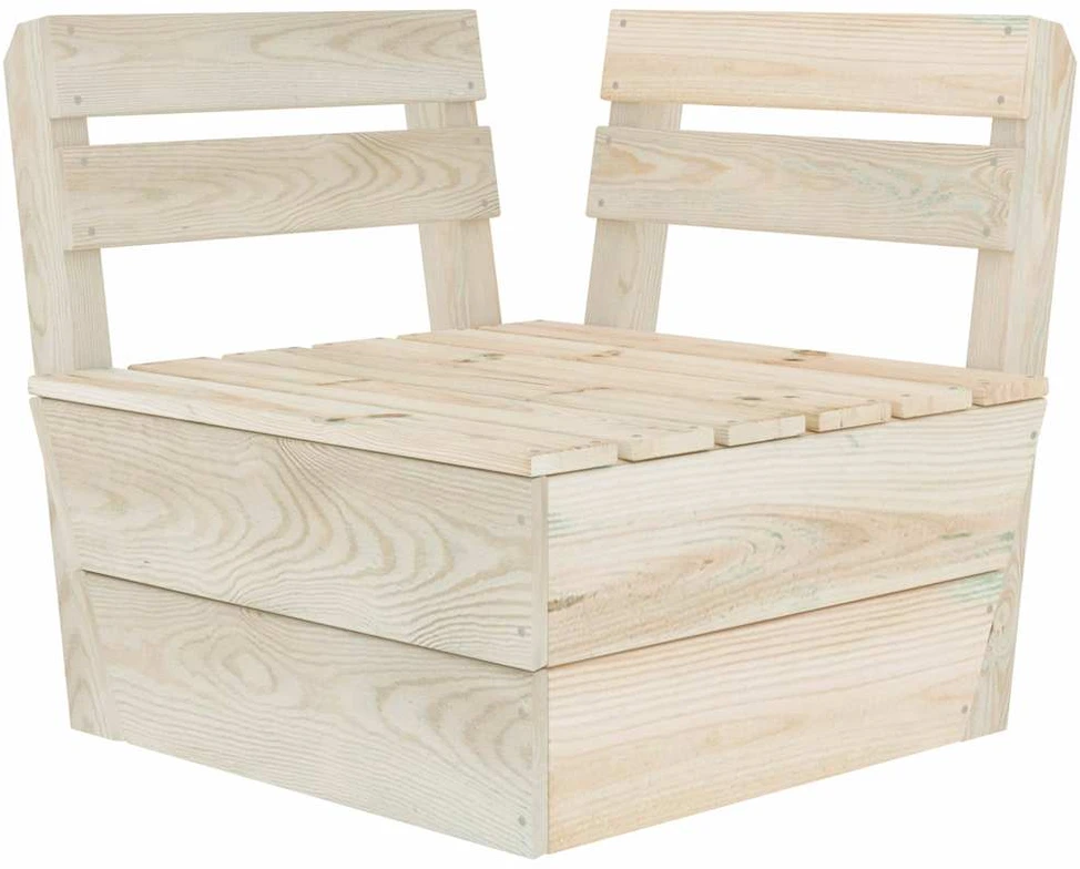 Lauko baldų komplektas Dvivietė sodo sofa iš palečių, impregnuota eglės mediena