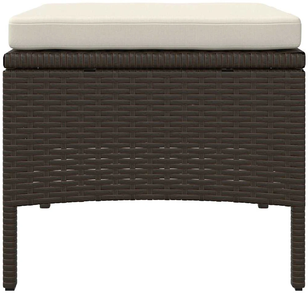 Dvivietė sodo sofa su arbatiniu staliuku, ruda, poliratanas