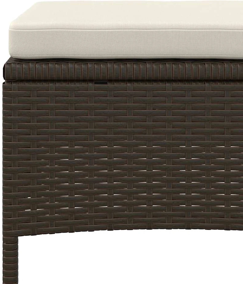 Dvivietė sodo sofa su arbatiniu staliuku, ruda, poliratanas