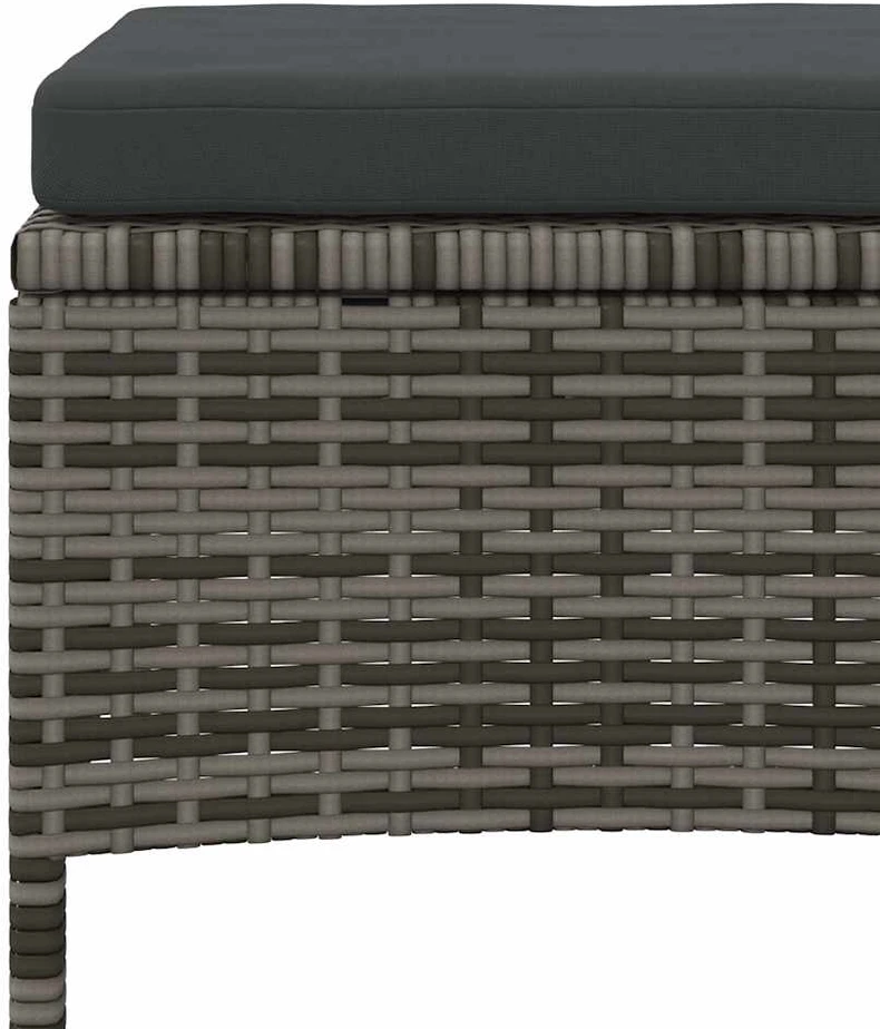 Lauko baldų komplektas Dvivietė sodo sofa su arbatos staliuku, pilka, poliratanas