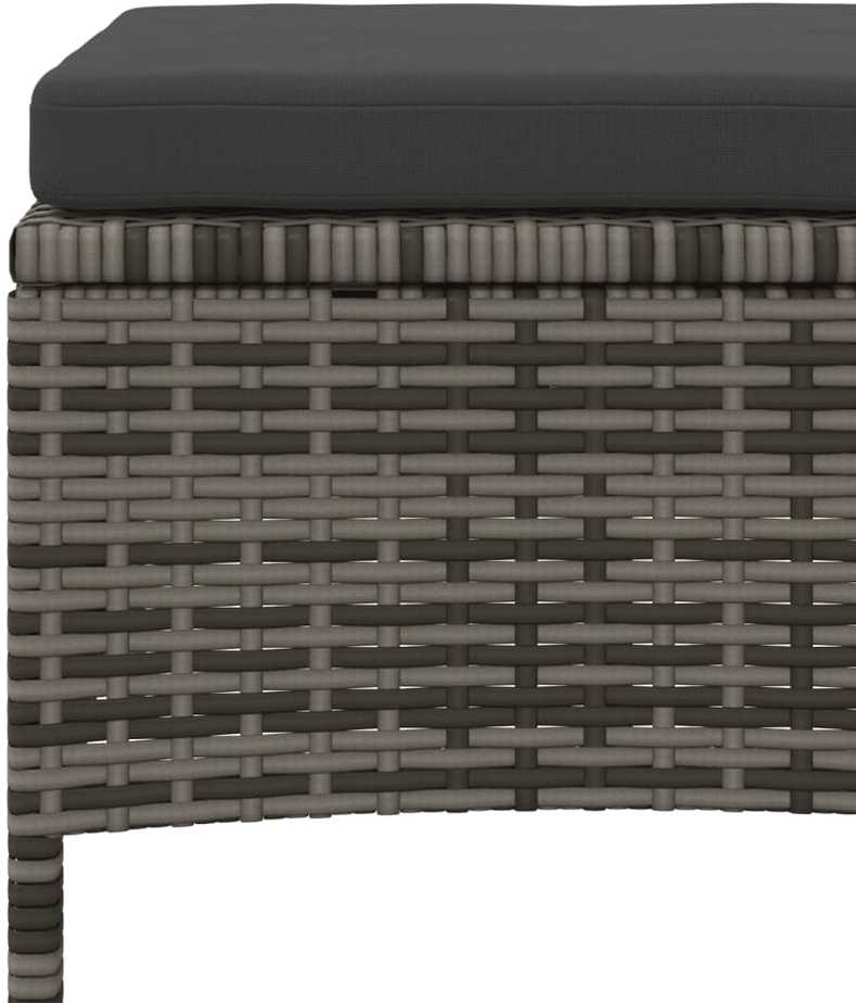 Lauko baldų komplektas Dvivietė sodo sofa su arbatos staliuku, pilka, poliratanas