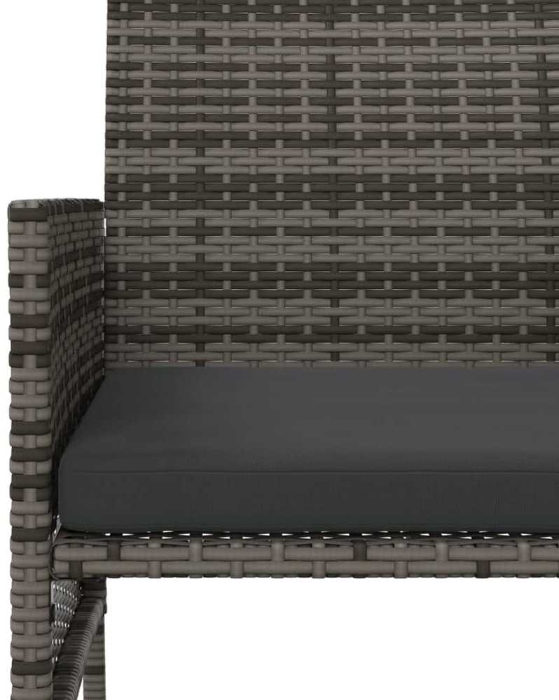 Lauko baldų komplektas Dvivietė sodo sofa su arbatos staliuku, pilka, poliratanas