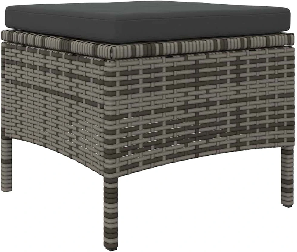 Lauko baldų komplektas Dvivietė sodo sofa su arbatos staliuku, pilka, poliratanas