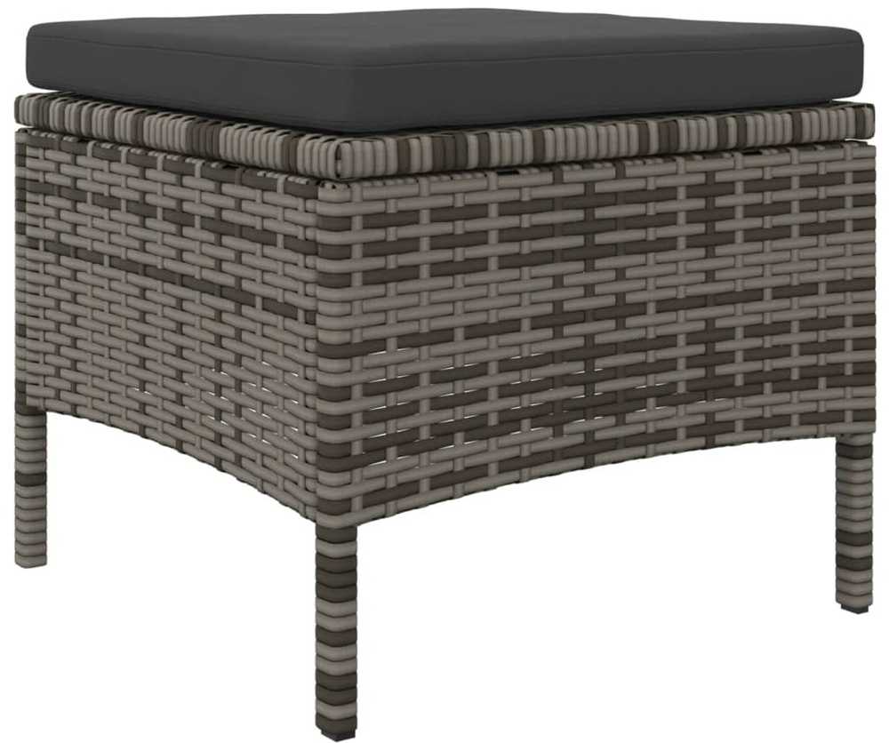 Lauko baldų komplektas Dvivietė sodo sofa su arbatos staliuku, pilka, poliratanas
