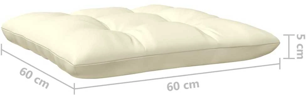 Dvivietė sodo sofa su kreminėmis pagalvėlėmis, pušies masyvas