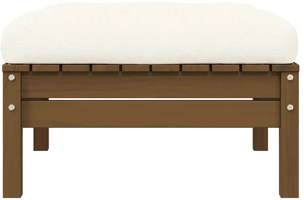 Dvivietė sodo sofa su kreminėmis pagalvėlėmis, pušies masyvas