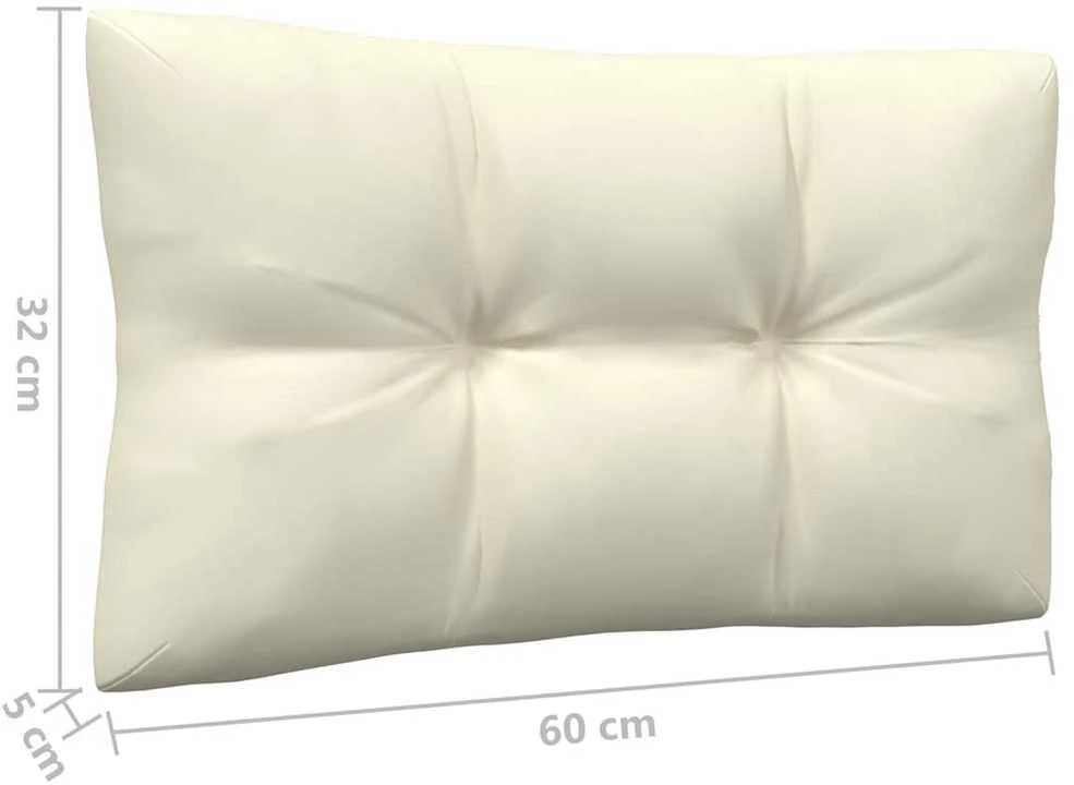 Dvivietė sodo sofa su kreminėmis pagalvėlėmis, pušies masyvas