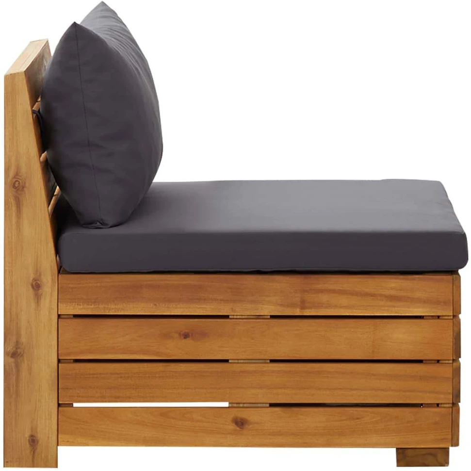 Dvivietė sodo sofa su pagalvėlėmis, akacijos medienos masyvas