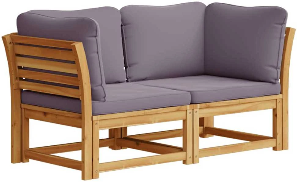 Dvivietė sodo sofa su pagalvėlėmis, akacijos medienos masyvas