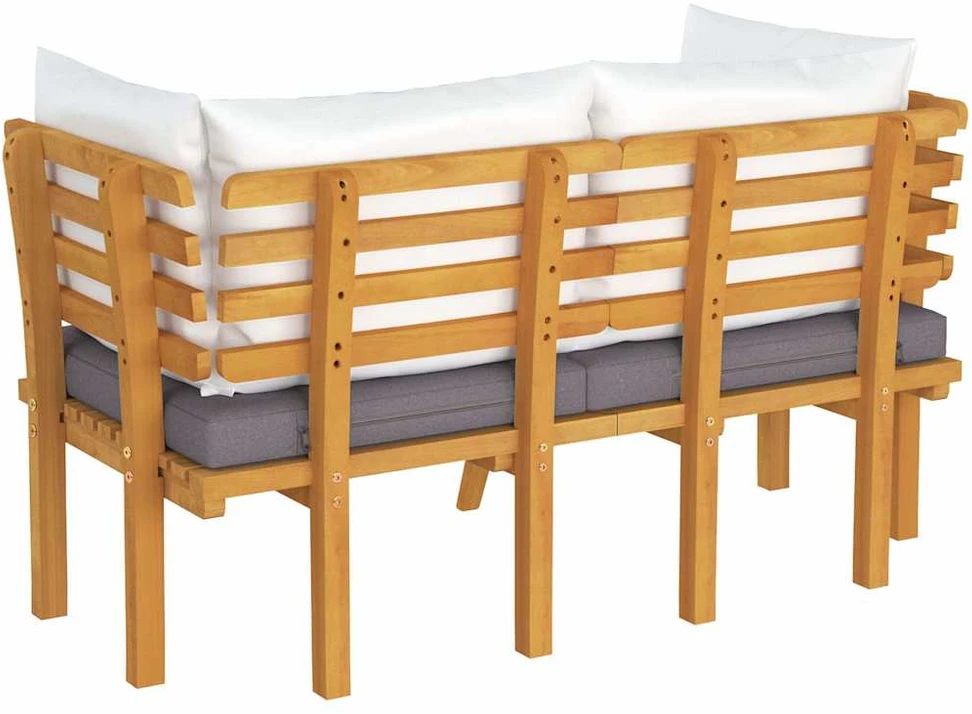 Dvivietė sodo sofa su pagalvėlėmis, akacijos medienos masyvas