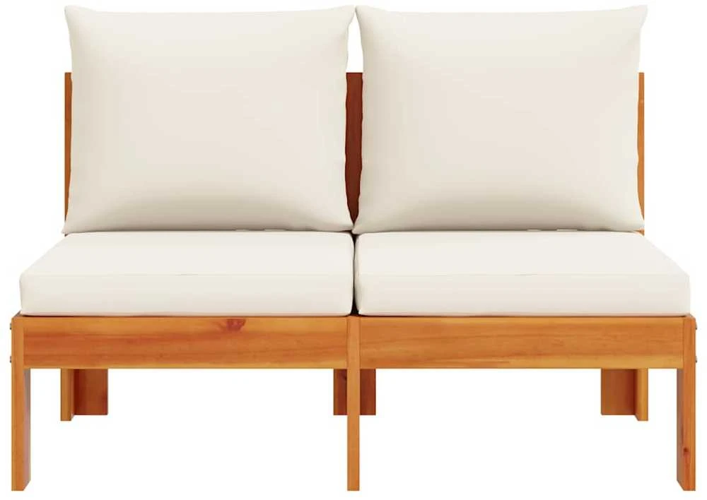 Dvivietė sodo sofa su pagalvėlėmis, akacijos medienos masyvas