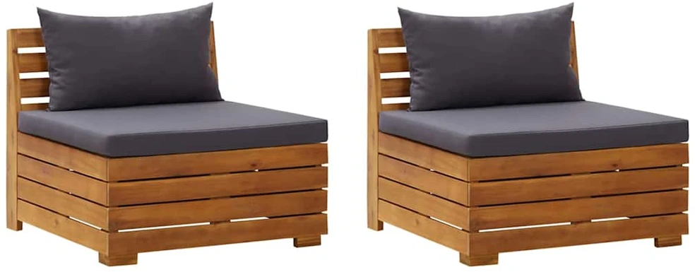 Dvivietė sodo sofa su pagalvėlėmis, akacijos medienos masyvas