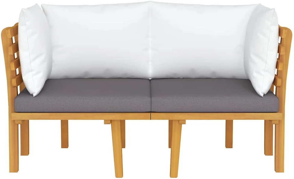 Dvivietė sodo sofa su pagalvėlėmis, akacijos medienos masyvas