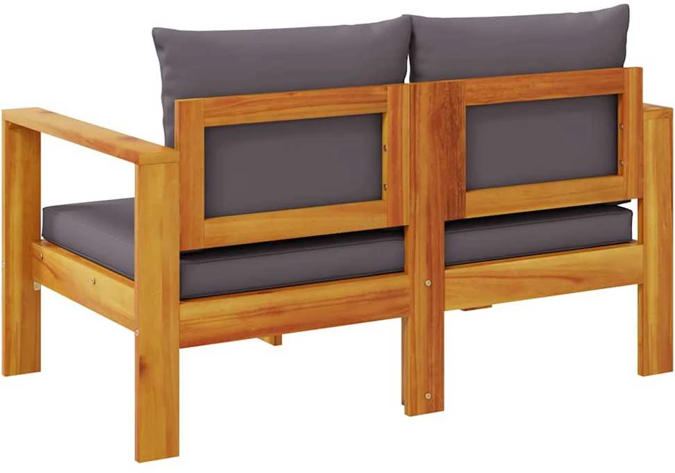 Dvivietė sodo sofa su pagalvėlėmis, akacijos medienos masyvas