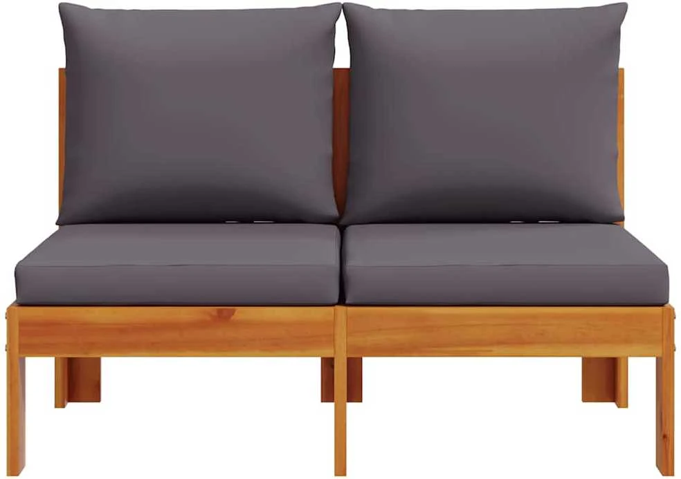 Dvivietė sodo sofa su pagalvėlėmis, akacijos medienos masyvas