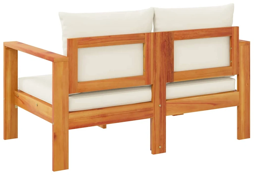 Dvivietė sodo sofa su pagalvėlėmis, akacijos medienos masyvas