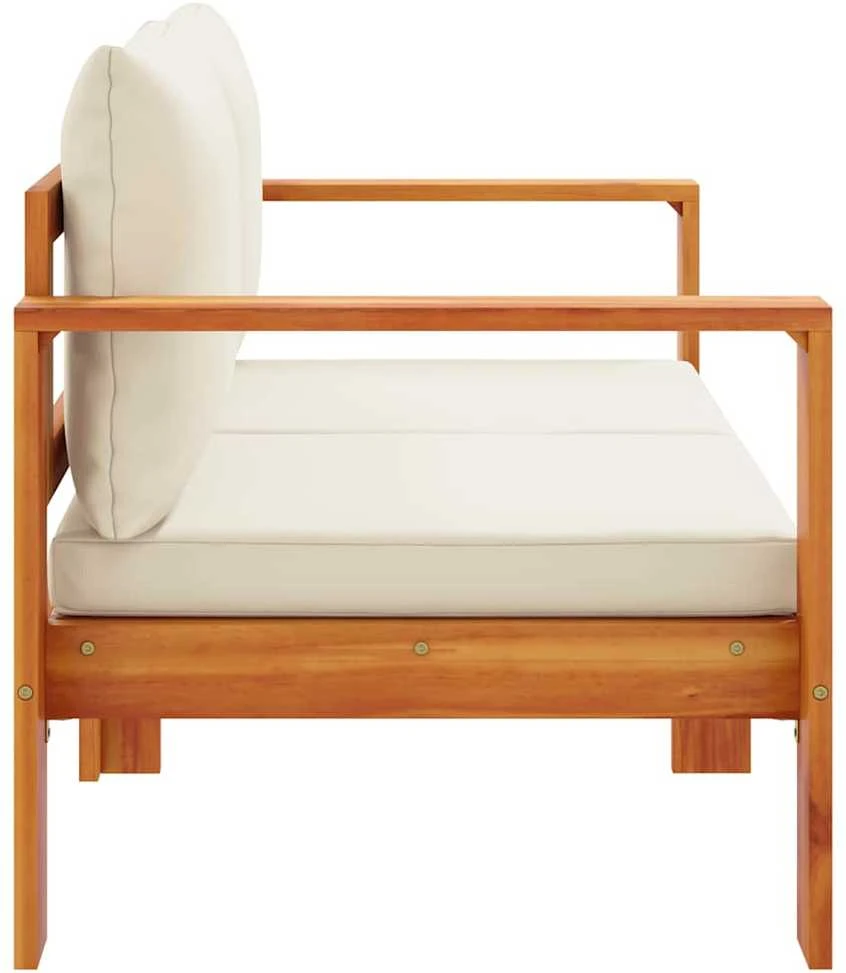 Dvivietė sodo sofa su pagalvėlėmis, akacijos medienos masyvas
