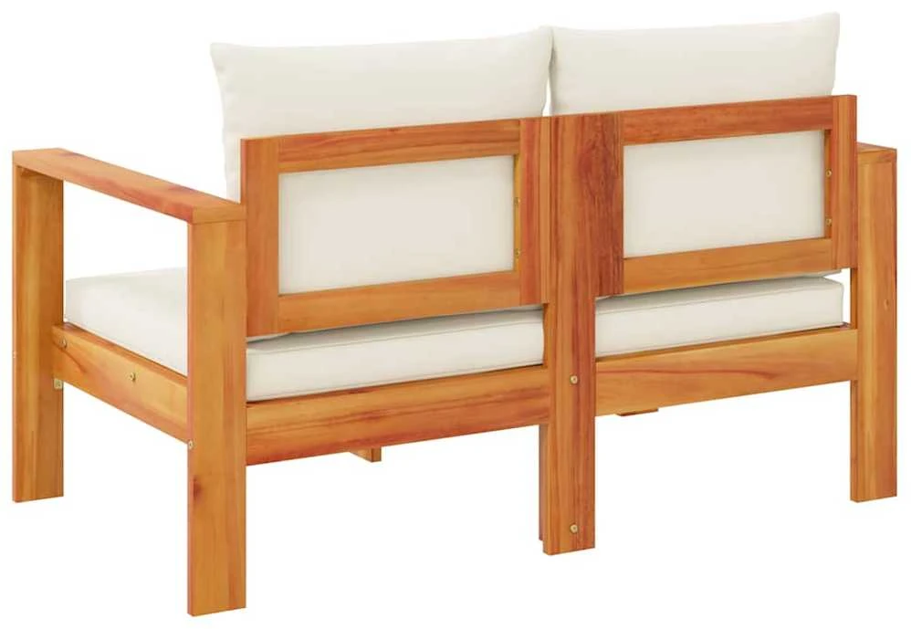 Dvivietė sodo sofa su pagalvėlėmis, akacijos medienos masyvas